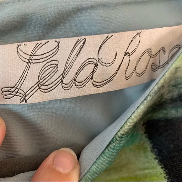 Lela Rose Water Color Abstract Sheath Dress Women’s Size 10 Spring Wedding Silk - Picture 3 of 11